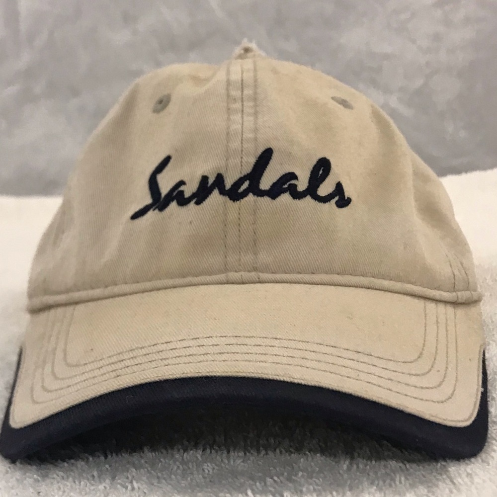 Gear for Sandals on Tan & Black Adjustable Travel & Beach Baseball Cap